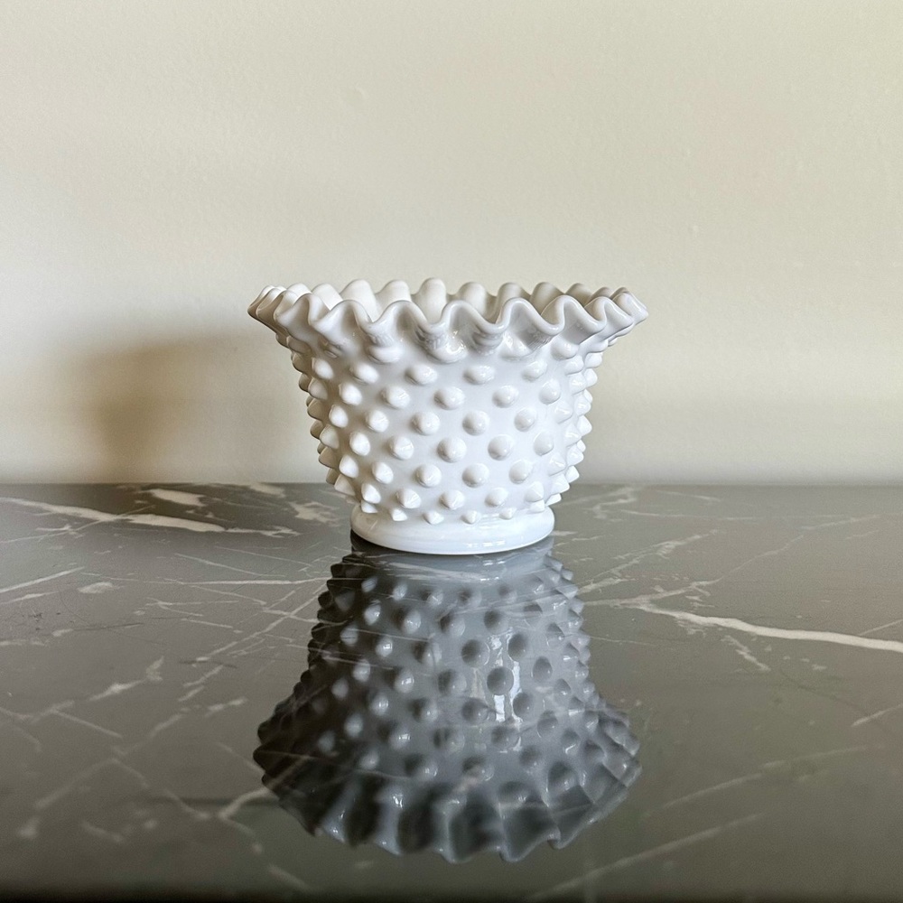 Fenton #3803 MI Hobnail Milk Glass Mayonnaise Cup 50’s Kitchen Serveware Rare